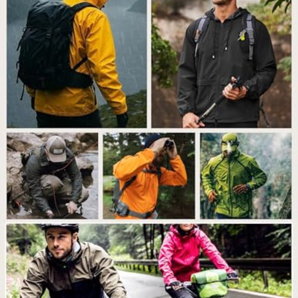 Lightweight Packable Rain Jacket Waterproof Windp… - image 7